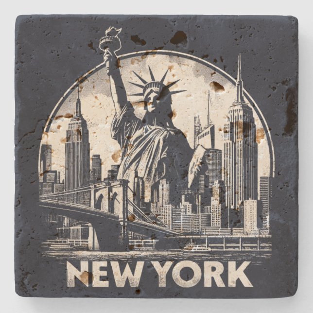 Vintage New York Stenunderlägg (Framsidan)
