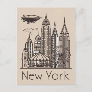 vintage new york vykort