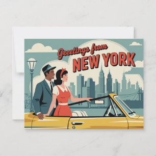 Vintage New York-vykort Hälsning från Vykort