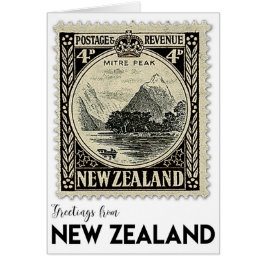 Vintage New Zealand Frimärke Greeting Card Hälsningskort