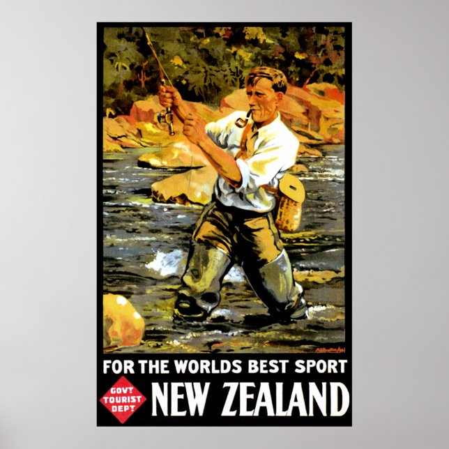 Vintage New Zealand Travel Poster (Framsidan)