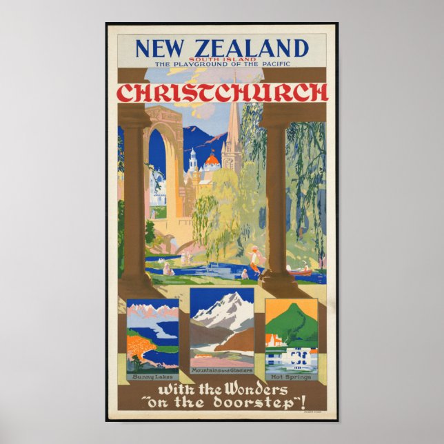 Vintage New Zealand Travel Poster (Framsidan)
