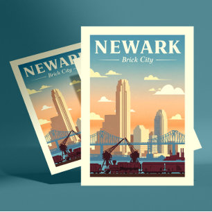 Vintage Newark New jersey Vykort