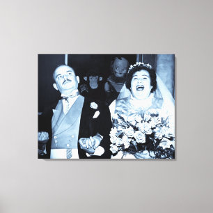Vintage Newlyweds Ny gifta Canvastryck
