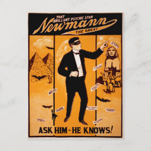 Vintage Newman Psychic Poster Vykort