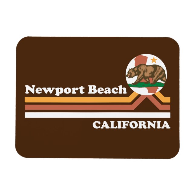 Vintage Newport Beach California Magnet (Horisontell)