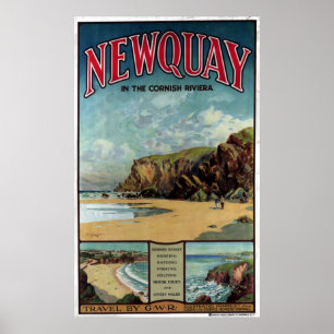 Vintage Newquay i den Cornish Rivieraen reser Poster