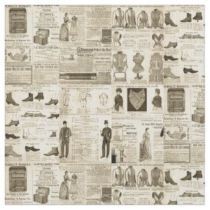 Vintage Newspaper Advertisements Rustic Tiled Tyg