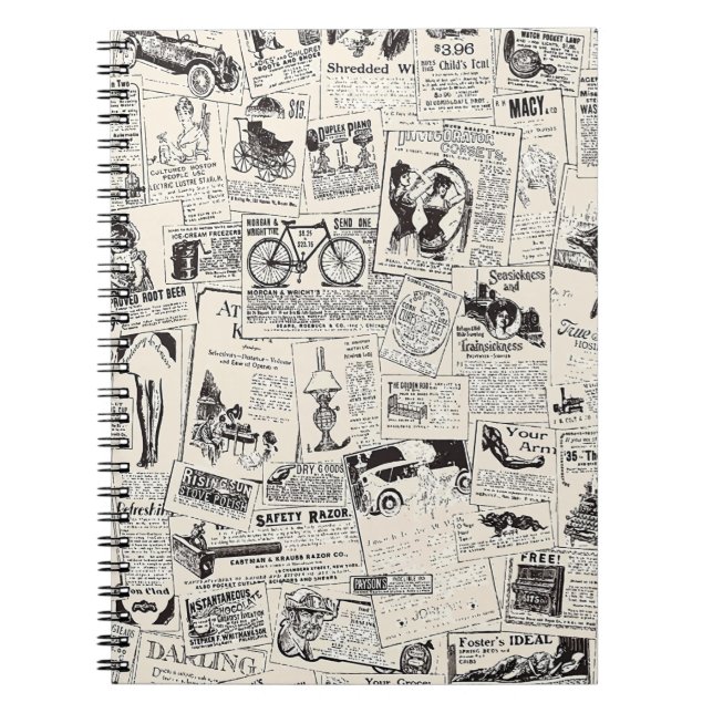 Vintage Newspaper Anteckningsbok (Framsidan)