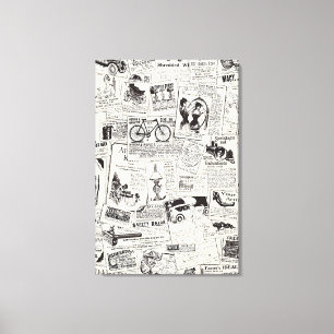 Vintage Newspaper Canvastryck