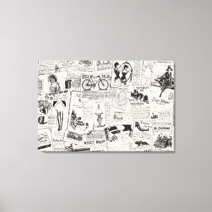 Vintage Newspaper Canvastryck