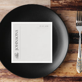 Vintage Newspaper Grått Family Efternamn Bröllop Pappersservett