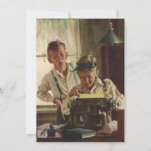 Vintage Newspaper Journalists, Writers Typewriter Inbjudningar