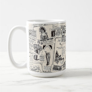 Vintage Newspaper Kaffemugg