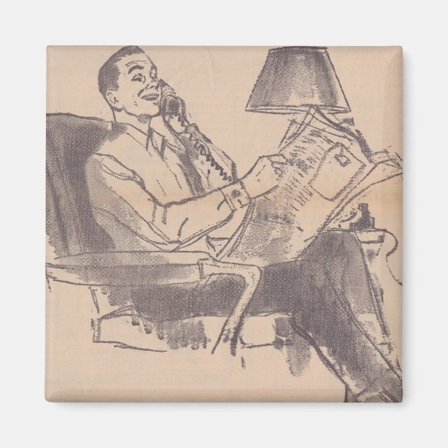 Vintage Newspaper Pappa Magnet (Framsidan)