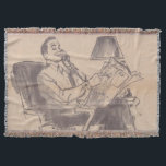 Vintage Newspaper Pappa Throw Blanket Mysfilt<br><div class="desc">Efter en lång dag på kontoret som utför manligt arbete, är det inget som att relaxera i din favoritstol, prata på den mobila koraden och läsa en tidning. Det är åtminstone vad den vintage tidningen teckning skulle få dig att tro. Den här designen har originalet av Mad Man. Man kan...</div>