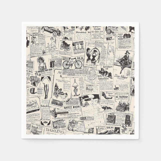 Vintage Newspaper   Pappersservett (Framsidan)