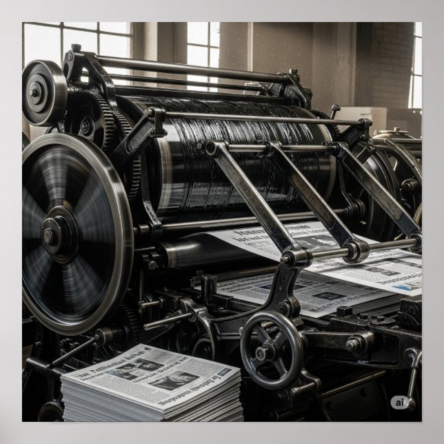 Vintage Newspaper Press Poster (Framsidan)