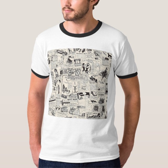 Vintage Newspaper T Shirt (Framsida)