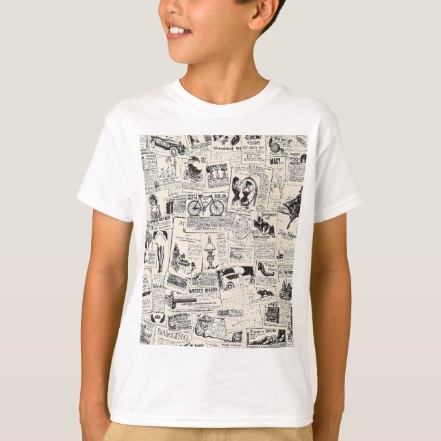 Vintage Newspaper T Shirt (Framsida)