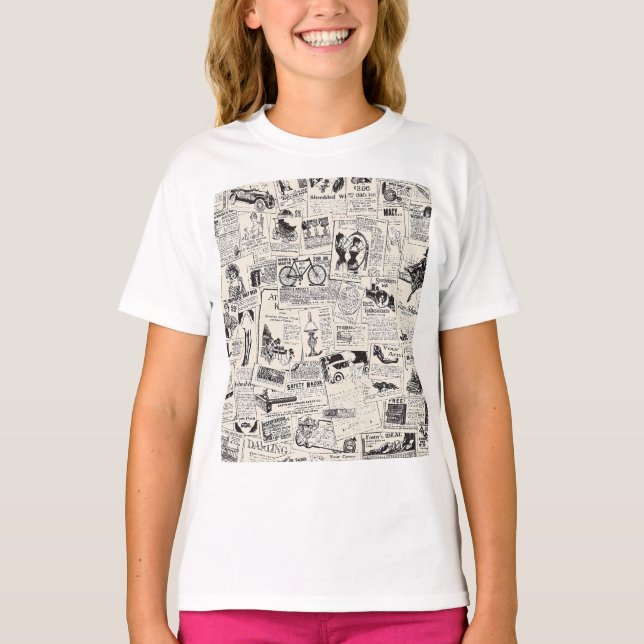 Vintage Newspaper T Shirt (Framsida)