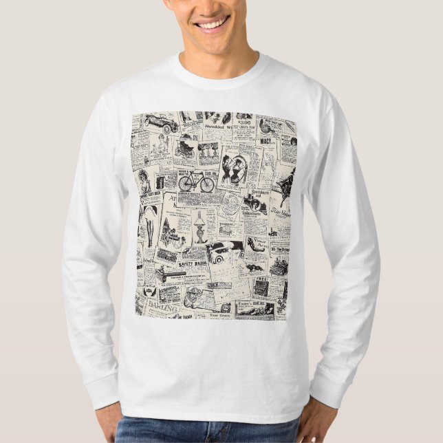 Vintage Newspaper T Shirt (Framsida)