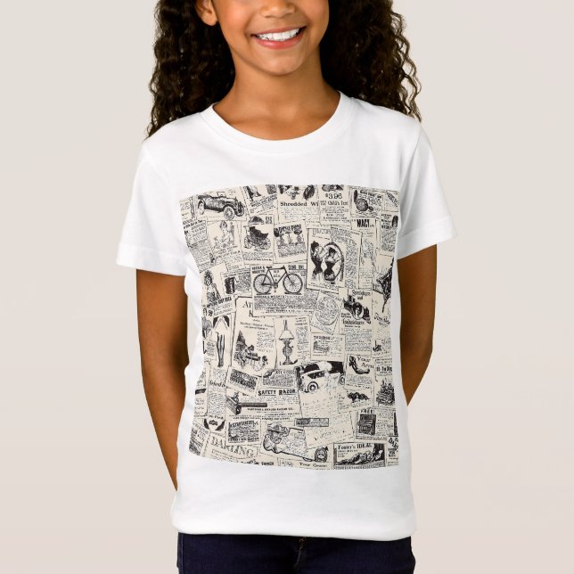 Vintage Newspaper T Shirt (Framsida)