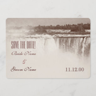 Vintage Niagara Falls bröllopsinbjudan Spara Datumet