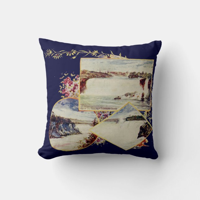 Vintage Niagara Falls Summer Kudde (Framsida)