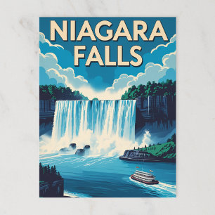 Vintage Niagara Falls Tour Boat Vykort