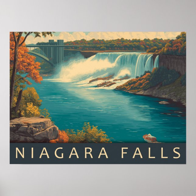Vintage Niagara Falls Travel Poster (Framsidan)