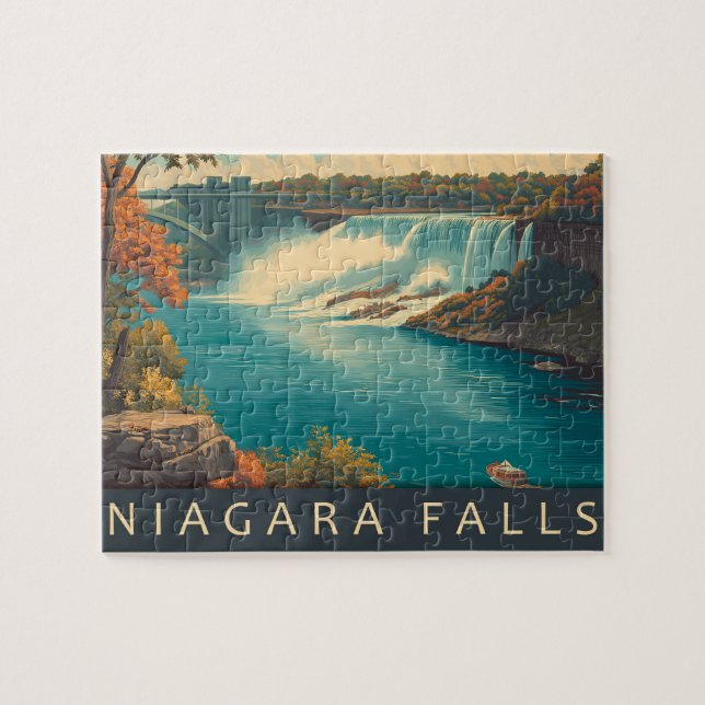 Vintage Niagara Falls Travel Pussel (Horisontell)
