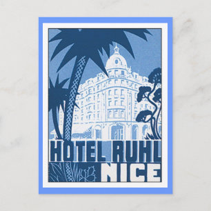 Vintage Nice Frankrike Hotel Vykort