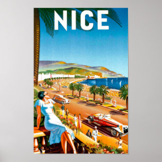 Vintage Nice Frankrike Travel Poster