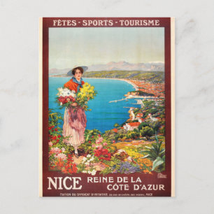 Vintage Nice Reine Cote D'Azur Vykort