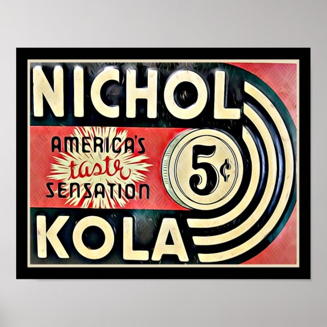 Vintage Nichol Kola Advertisement Poster (Framsidan)