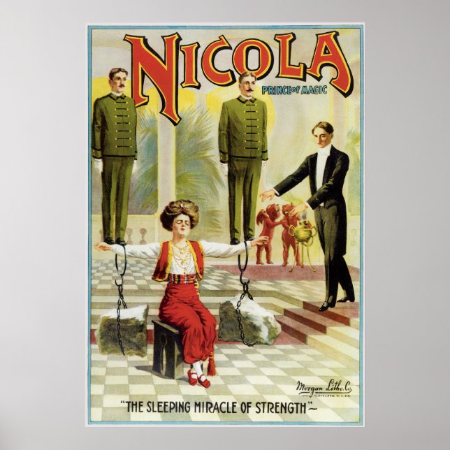 Vintage Nicola Magician Poster (Framsidan)
