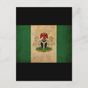Vintage Nigeria Flagga Vykort