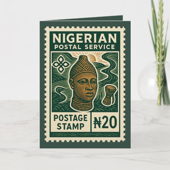 Vintage Nigeria Postage Stamp   Kort (Framsida)
