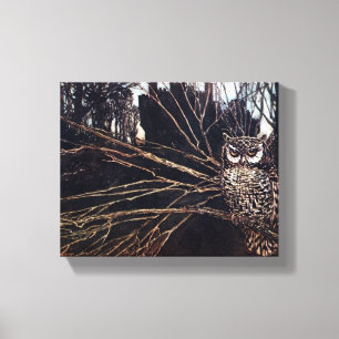 Vintage Night Owl Rackham Canvastryck