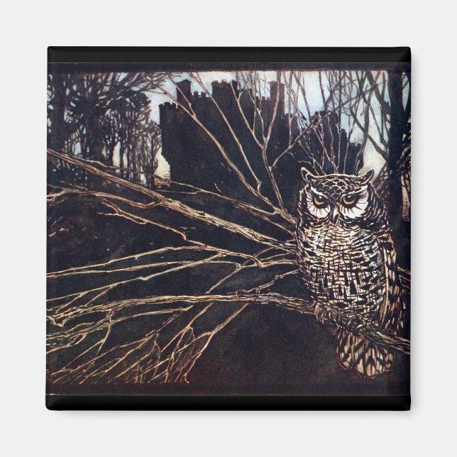 Vintage Night Owl Rackham Magnet (Framsidan)