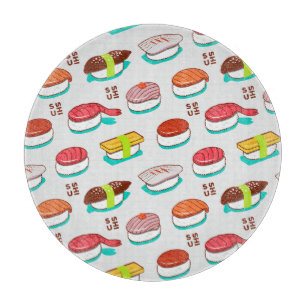 Vintage nigiri sushi, doodle mönster