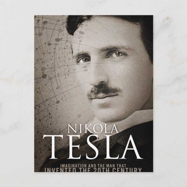 Vintage Nikola Tesla-foto Vykort (Framsida)