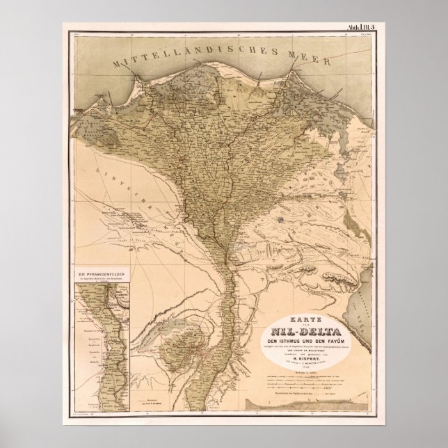 Vintage Nile River Delta 1859 Poster (Framsidan)