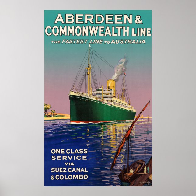 VINTAGE NILE STEAMBOAT TRAVEL POSTER (Framsidan)