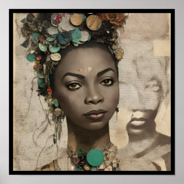 vintage nina collage deco 4 poster