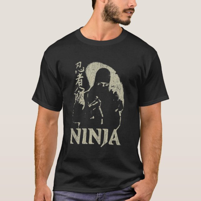 Vintage Ninja Japan Ninja T Shirt (Framsida)