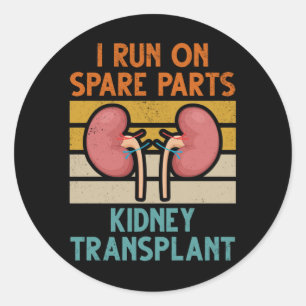 Vintage Njurtransplantationsreservdelar Runt Klistermärke