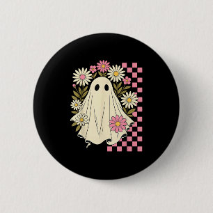 Vintage Nk Flowers Ghost Groovy Halloween Soky Gir Knapp