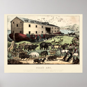 Vintage Noahs Ark av Currier & Ives Poster
